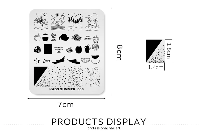 Летняя серия дизайнерская пластина для стемпинга для нейл-арта ногтей шаблон штамповочных плит маникюрные инструменты шаблон для ногтей штамп Шаблоны