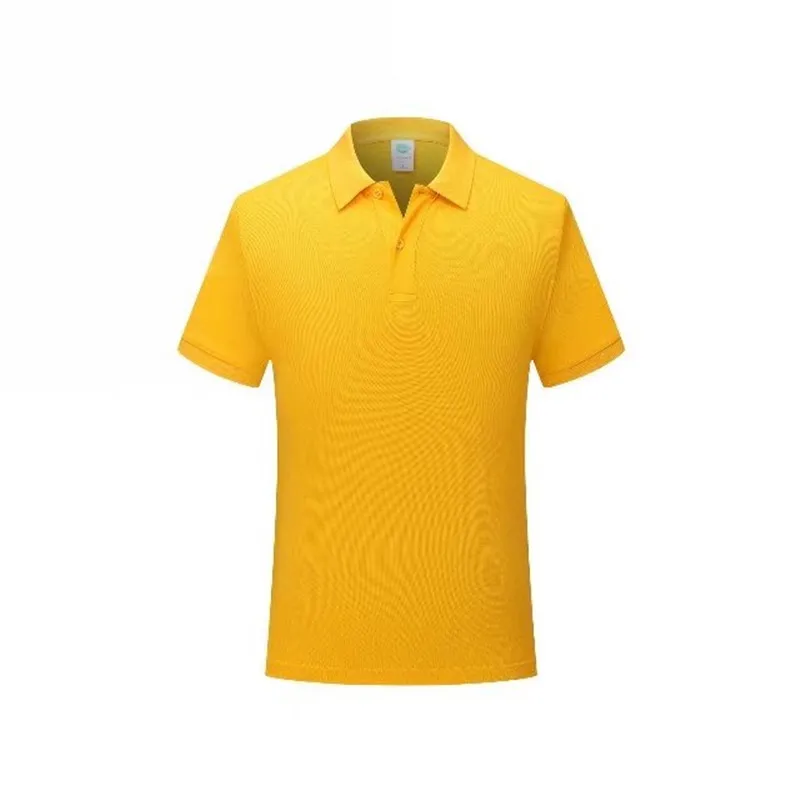 Мужские и женские Универсальные мужские поло с коротким рукавом, однотонные топы для гольфа, пуловеры для тренировок, поло для бега 7911 - Цвет: yellow