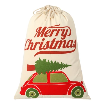 

Snowflake Deer Linen Drawstring Santa Storage Bag Organizer Holder Gift Packe New Year Christmas Gift Bag Zip Lockc Closet Bags