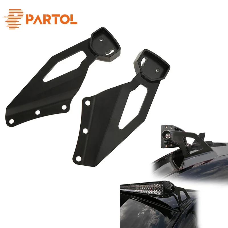 

Partol 2 x 50" Straight LED Light Bar Upper Windshield Roof Mount Bracket For Chevy Chevrolet Silverado GMC Sierra 1999-2006