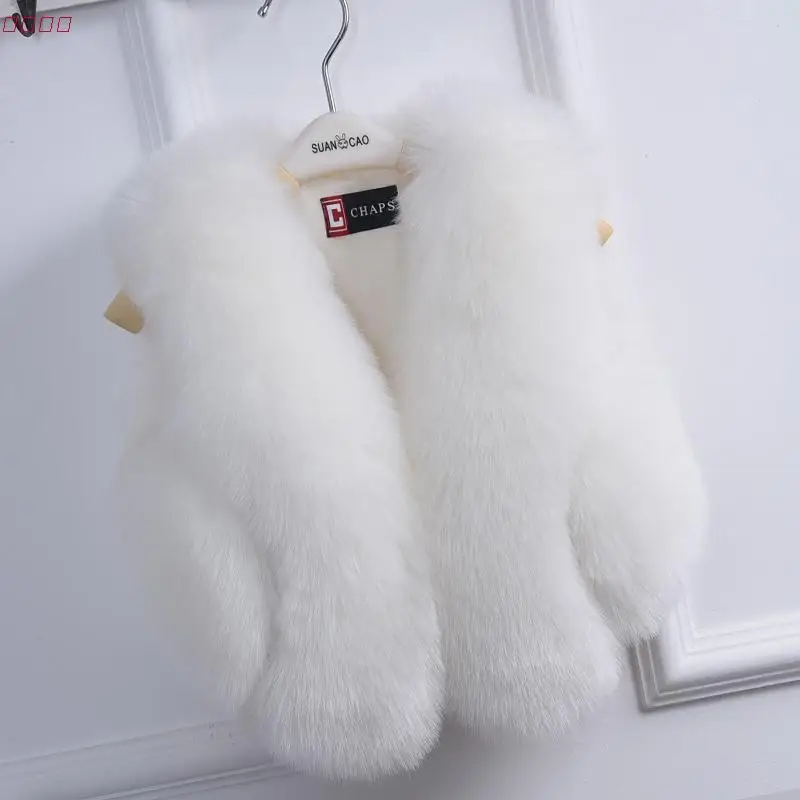Baby Girl Age Size 2 3 4 5 6 7 Year T Wedding Vest Faux Fur Wool Cape Outwear Girls Kids Winter Spring Red White Black Grey  (8)