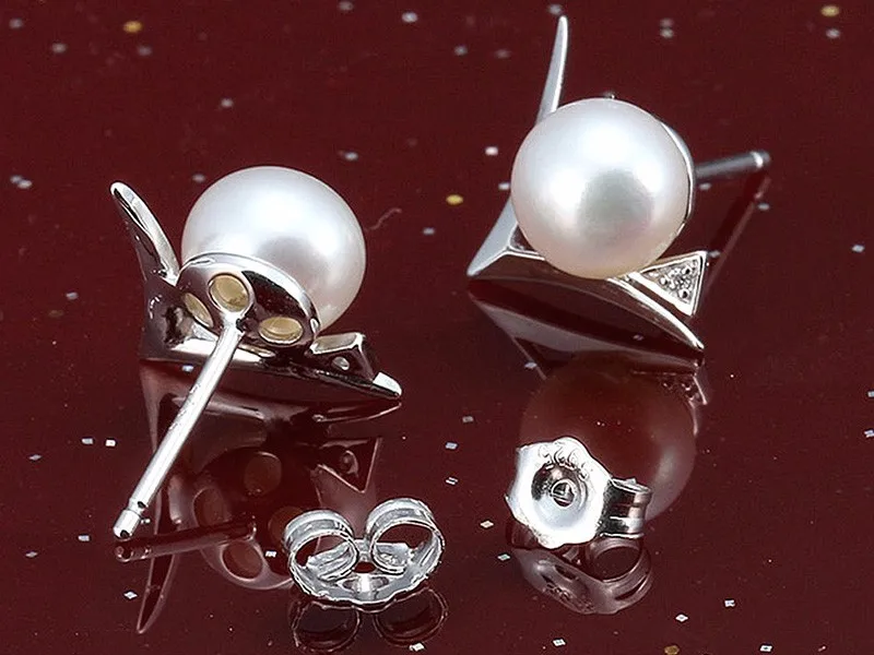  925 sterling silver stud earring for women pearl fine jewelry ED0366.2 (7)