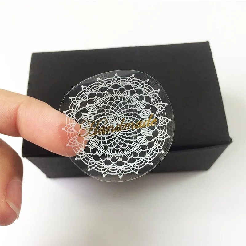 

80 Pcs/lot Round Transparent White Lace Handmade Sealing Sticker Vintage Scrapbooking DIY Gifts Posted Baking Decoration Label