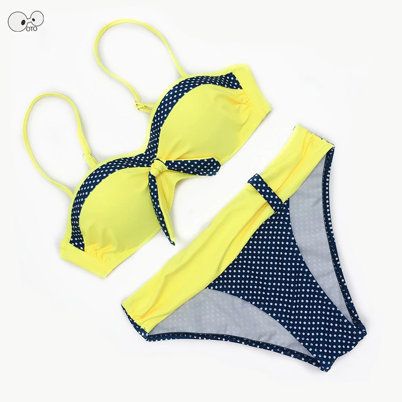

Push Up Underwire Bandeau Bowknot Brazilian Bikini Set Women 2019 Sexy Swimsuit Patchwork Beach Wear Swimwear Female Bathingsuit