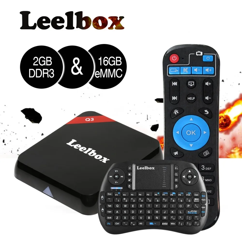 2018 оригинальные Leelbox Q3 4 К Android ТВ коробке 2 ГБ 16 Amlogic S912 с клавиатурой ГГц Wi-Fi