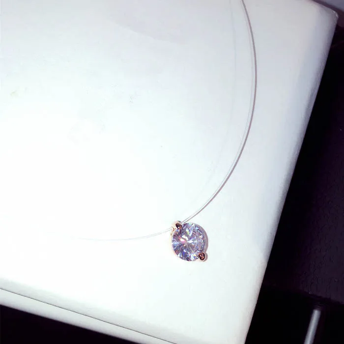 Charmwin прозрачный Невидимый леска ключица цепочка, короткое ожерелье Для женщин мода кулон Цепочки и ожерелья, украшения для женщин и девочек PN291