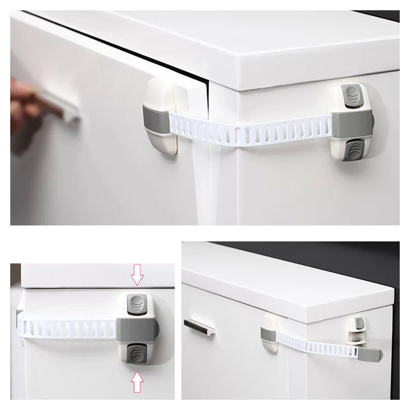 Child safety lock Children 's cupboard drawer baby security lock infant safety long lock refrigerator lock with 6PCS