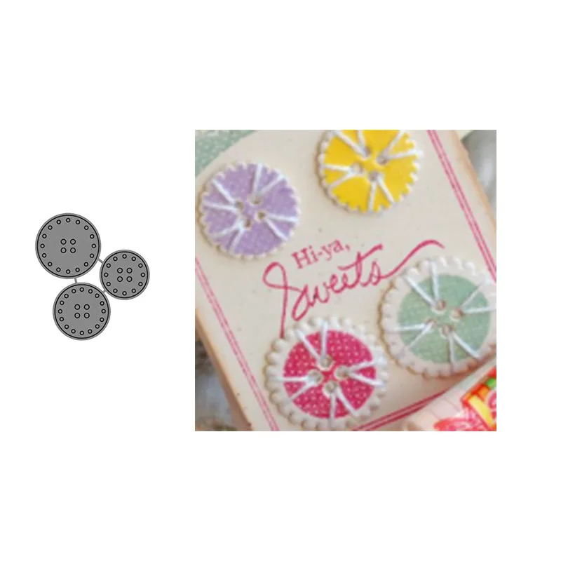 

JC Metal Cutting Dies Scrapbooking Stencil 3pcs Button Flowers DIY Album Embossing Folder Cards Maker Template Decor Craft 2019