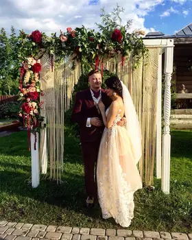 

150cm x 230cm Large Macrame Wedding Arch, Macrame Wedding Backdrop, Boho Wedding Arch, Photo Backdrop, Macrame Door Curtain