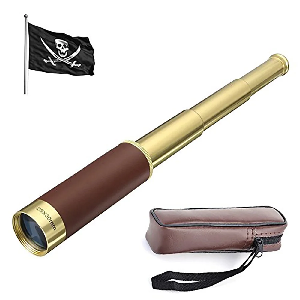 

Telescope Pirates of the Caribbean 25x30 Monocular Optical Navigation Brass Telescope High-powered Monocular Pocket Telescope