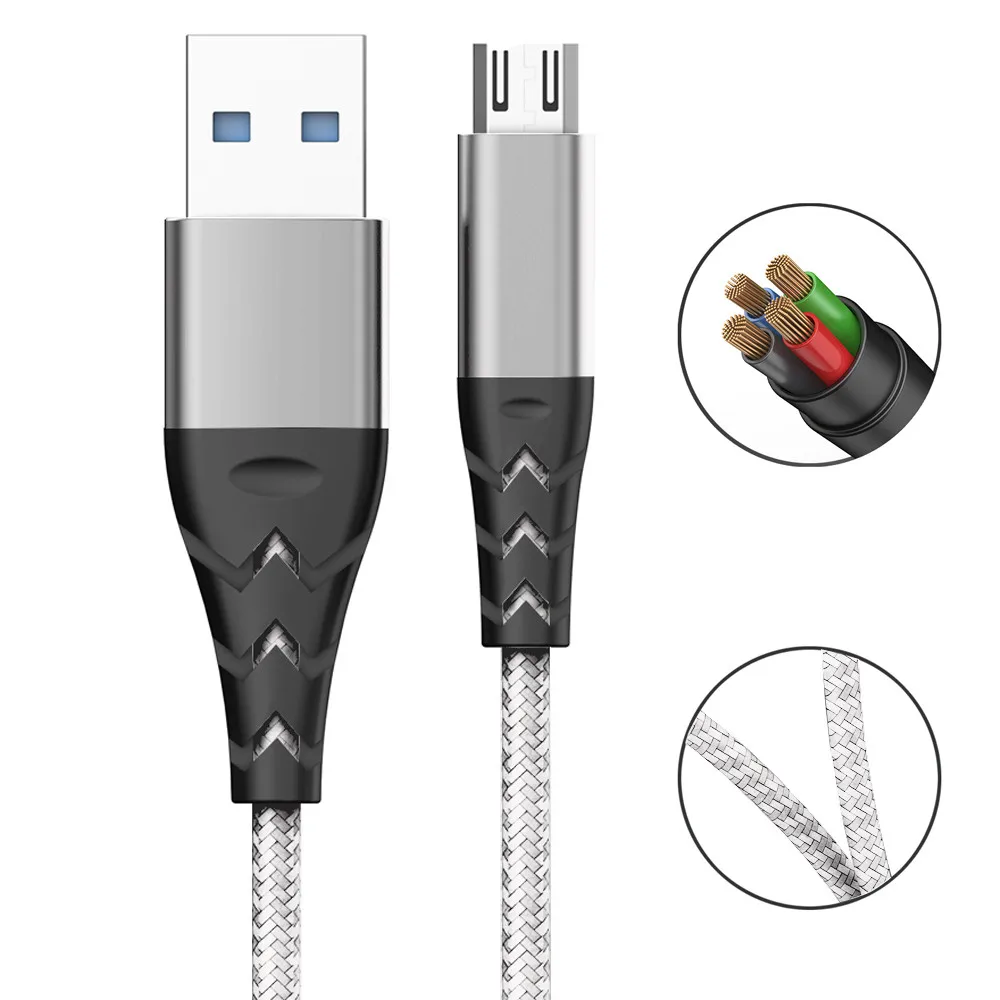 Android алюминиевый сплав Плетеный прочный кабель для передачи данных Micro USB шнур Usb кабель для передачи данных усиленная защита на разъем для телефона