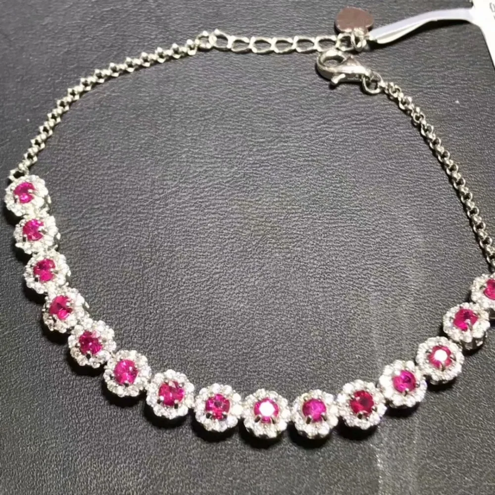 

A natural Ruby bracelet, luxury model, 925 sterling silver wedding, engagement, marriage proposal, beautiful jewelry for a girlf