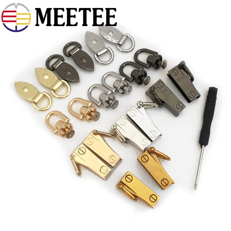 4pcs Meetee Metal Bag Clip Buckles Bag Hanging Side Hook Buckle with Screw Fittings Diy Sewing