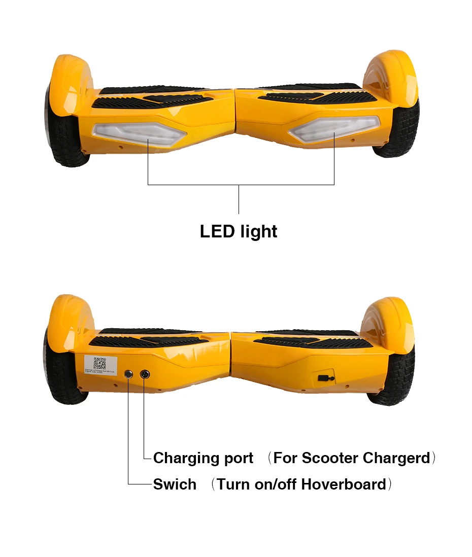 6,5 дюймов самобалансирующийся Электрический Ховерборд скейтборд батарея скутер Электрический гироскоп два колеса электрические Ховерборды приложение USB