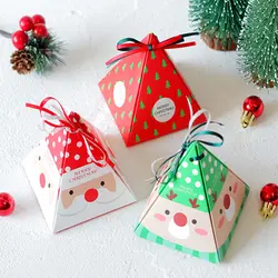 10 шт./компл. Merry коробка с рождественскими конфетами сумка дерево подарок с колокольчиками бумажный контейнер поставки Navidad