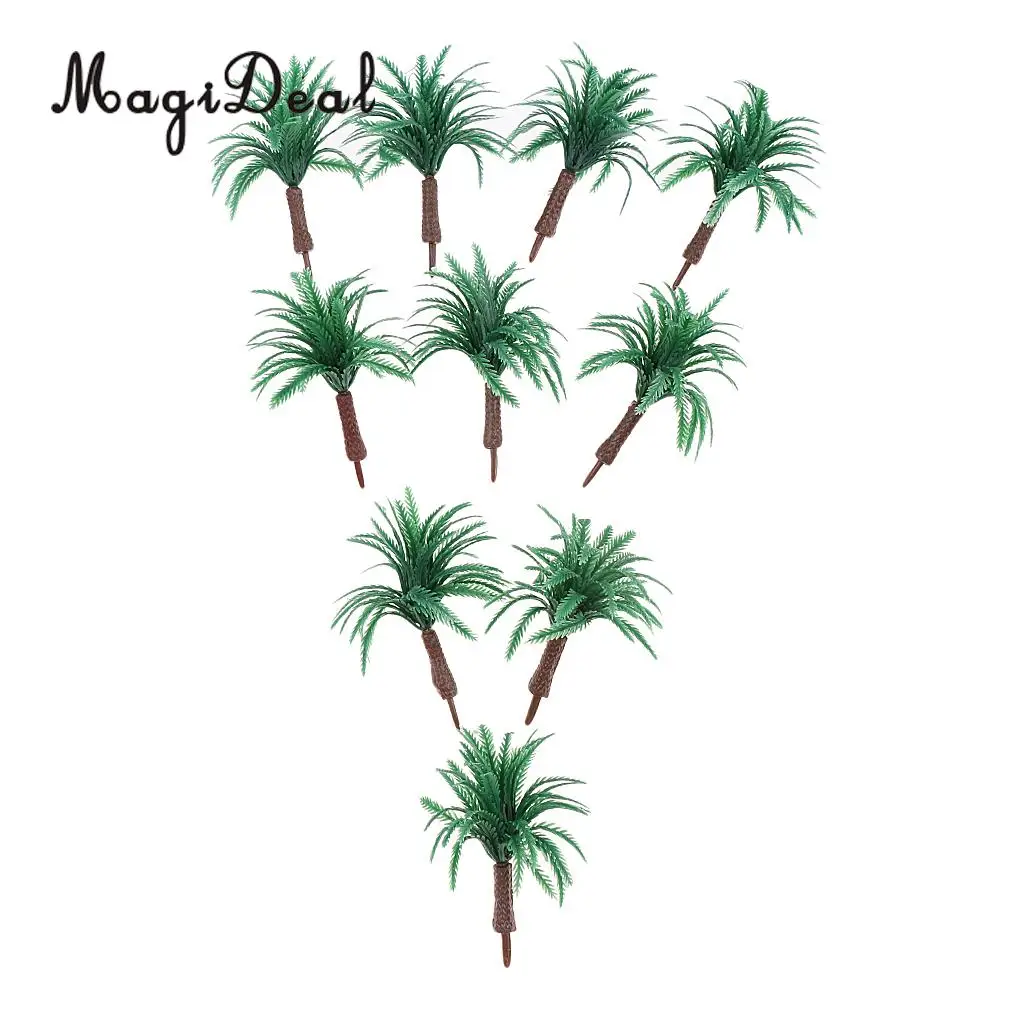 MagiDeal 10Pcs 6cm Green Tree Model 1/100 HO for RR Train Track Railroad Scenery DIY Green Landscape Model Building Prop Toys