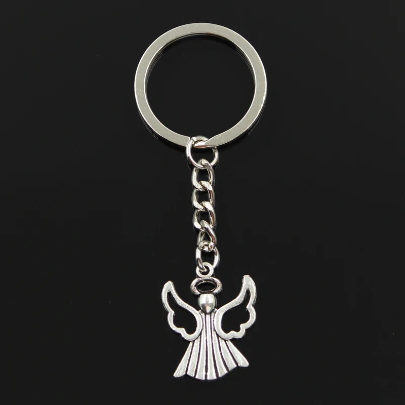 

New Fashion Keychain 26x21mm praying angel Pendants DIY Men Jewelry Car Key Chain Ring Holder Souvenir For Gift
