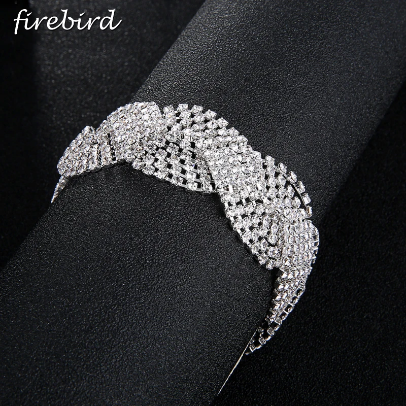 Silver Rose Gold Shiny Crystal Rhinestone Charm Bracelet &amp Bangle For Women Party Prom Dress Accessories Wedding Bridal Jewelry |