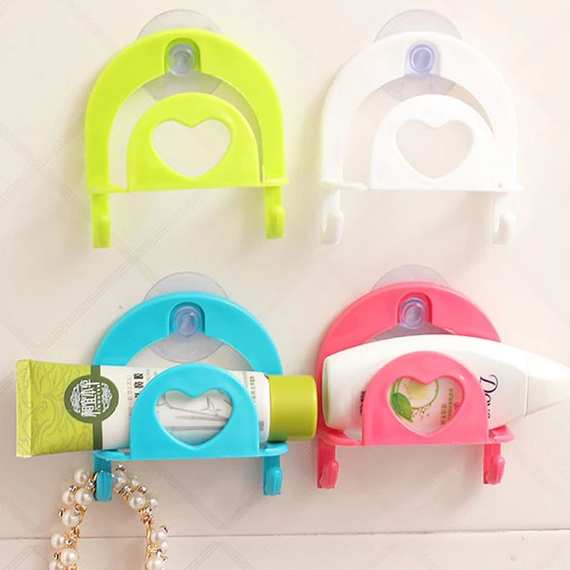 

PP 8*4*7cm Suction Cup Rack Storage Shelf Sponge Holder Toilet Sink Gadget Organizer Useful Heart Adsorption Strength
