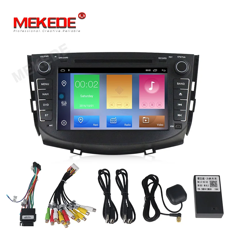 Best MEKEDE HD 2DIN Android 9.1 2+32G Car DVD for LIFAN X60 2011-2015 Years 3G/4G GPS radio video Multimedia player Capacitive Screen 1