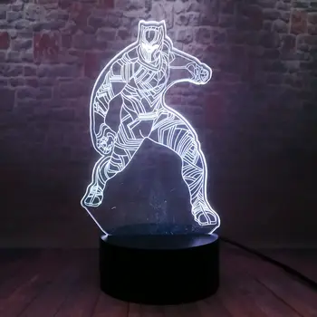 

Avengers End game Panther Figure 3D Illusion NightLight LED 7 Colors Changing Light Marvel Black Panther Figurines Toys