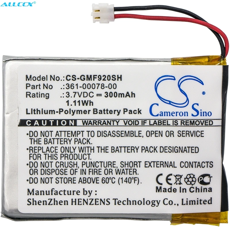 Аккумулятор Cameron Sino 300mAh 361-00078-00 для Garmin Forerunner 920XT