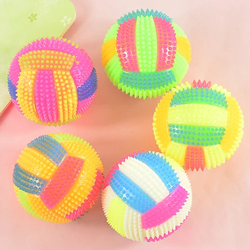 Children's pet dog cat luminous toys, flash volleyball, play ball, night light bouncing ball 2