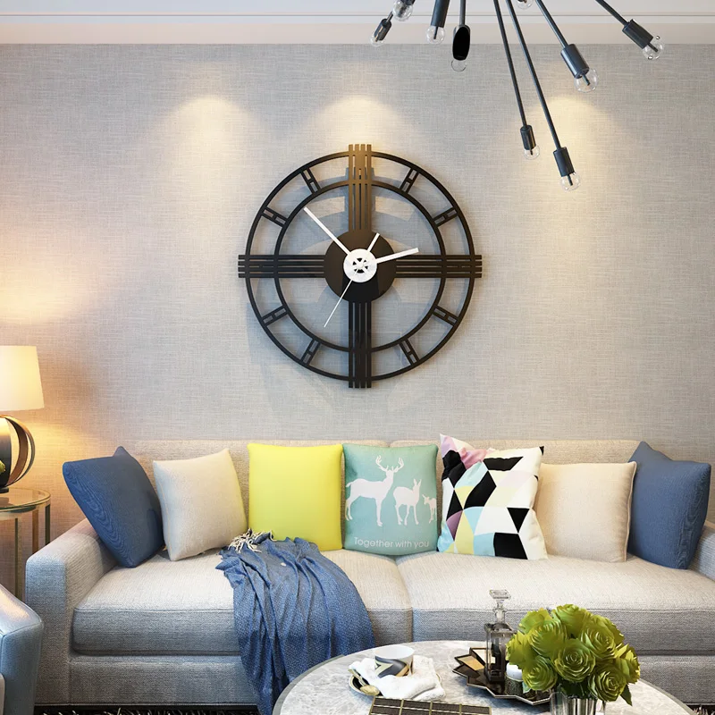 

Creative Acrylic Wall Clock Modern Circular Silent Movement Home Decoration Quartz Clocks For Living Room Bedroom Black H01