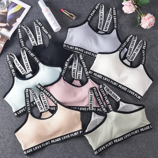US $1.89 Letter Sports Bra Top Push Up Fitness Running Yoga Bra Underwear Cotton Sport Tops For Women Gym We