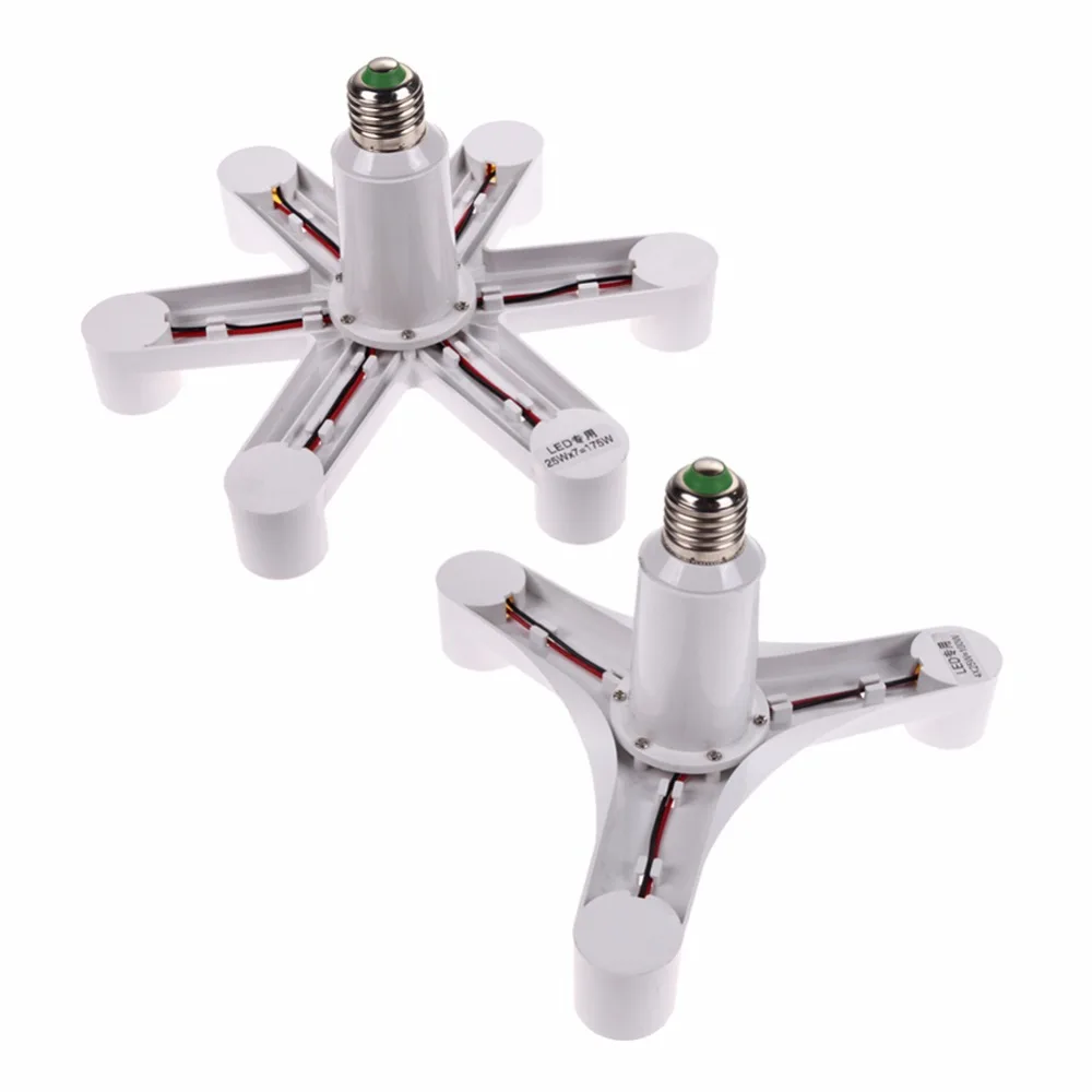 

1 To 4 / 7 2 Douille E27 Socket Base LED Splitter Plug Halogen Light E27 Lamp Holder Copper Contact Adapter Converter Bulb Hold