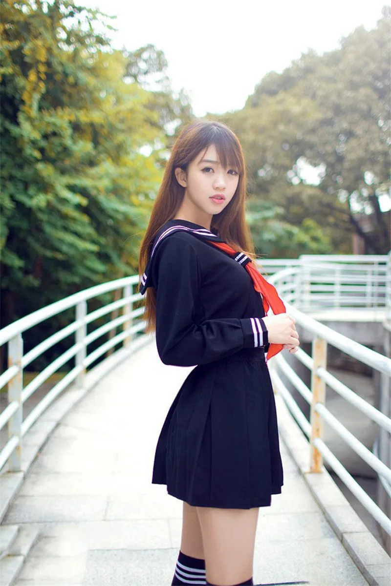 JK Японский Школьная Матросская форма модный школьный класс моряк школьная форма для Косплэй костюм для девочек S-XL