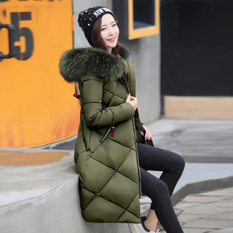 

Winter Jacket New Woman Hooded fur collar parka 2018 Fashion Coat Woman Thicken Warm Cotton parka Female Big Size Outerwear