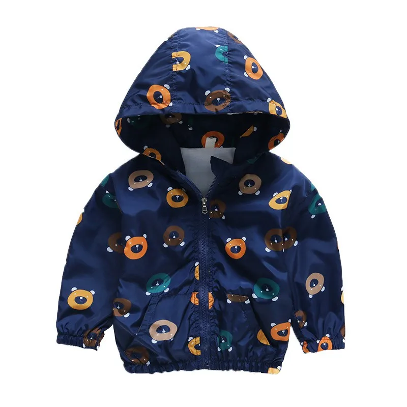 CROAL CHERIE  Fashion Bear Active Outerwear & Coats Kids Jacket For Boys Windbreaker Spring 2018 Children Clothes White Navy (5)