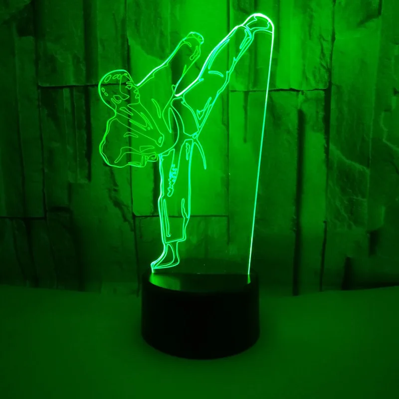  Night Light Creative 3D LED Light Vision Gradient Karate Table Lamp USB Taekwondo Modelling Bedroom - 32916950945
