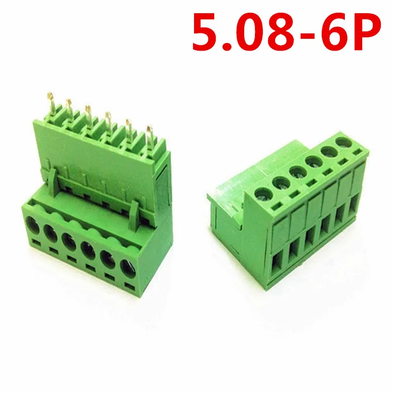 10sets 6 Pin 5.08mm Pitch 300V 10A Universal Plug in Type Straight pin