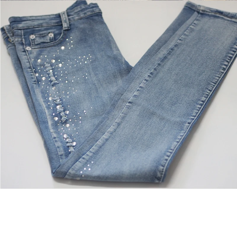 Fashion Light Blue Women Jeans With 