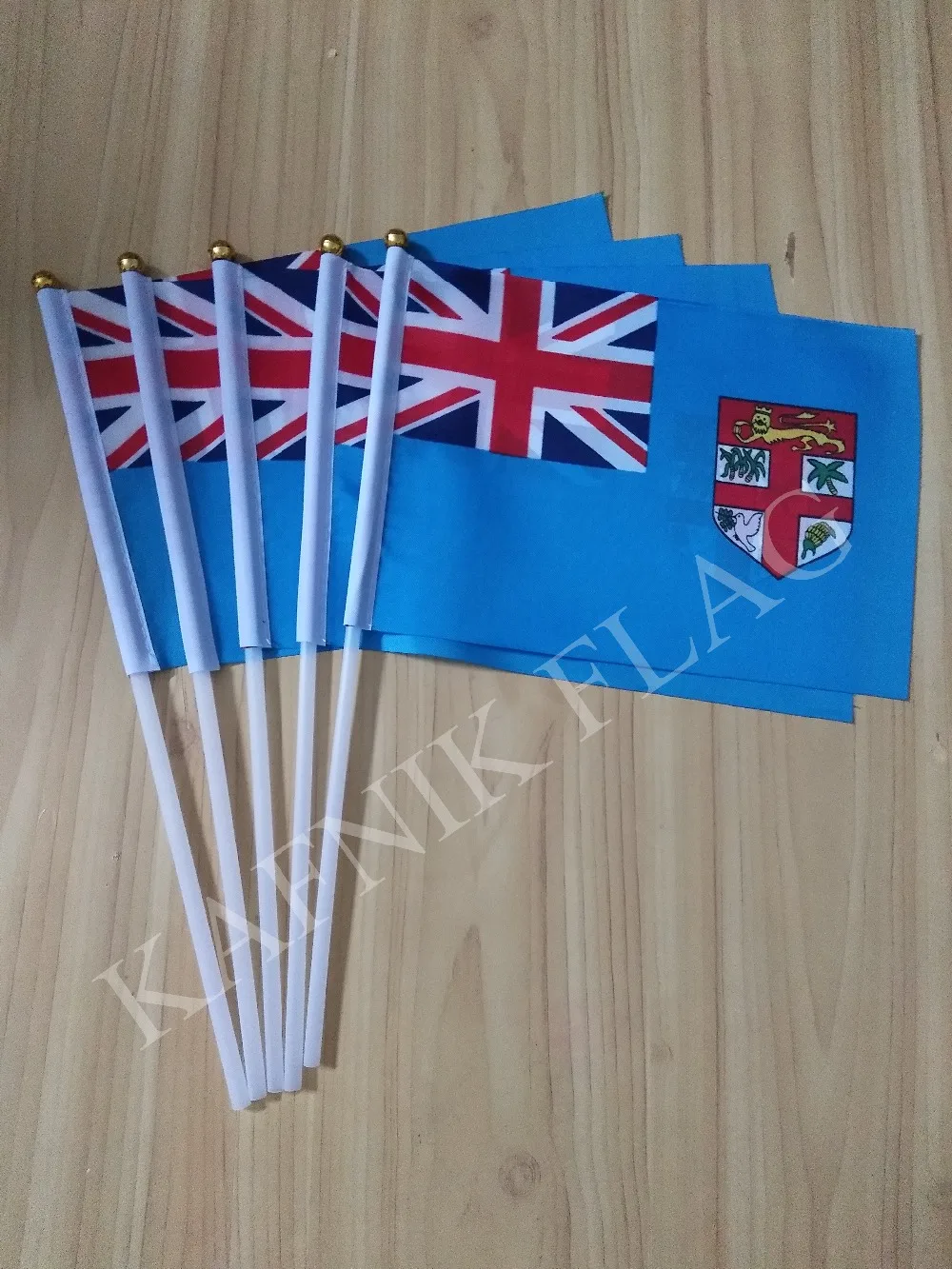 

KAFNIK,5pcs 14*21cm Fiji Fabric Flags National hand Flag with Pole for advertisement decoration, free shipping