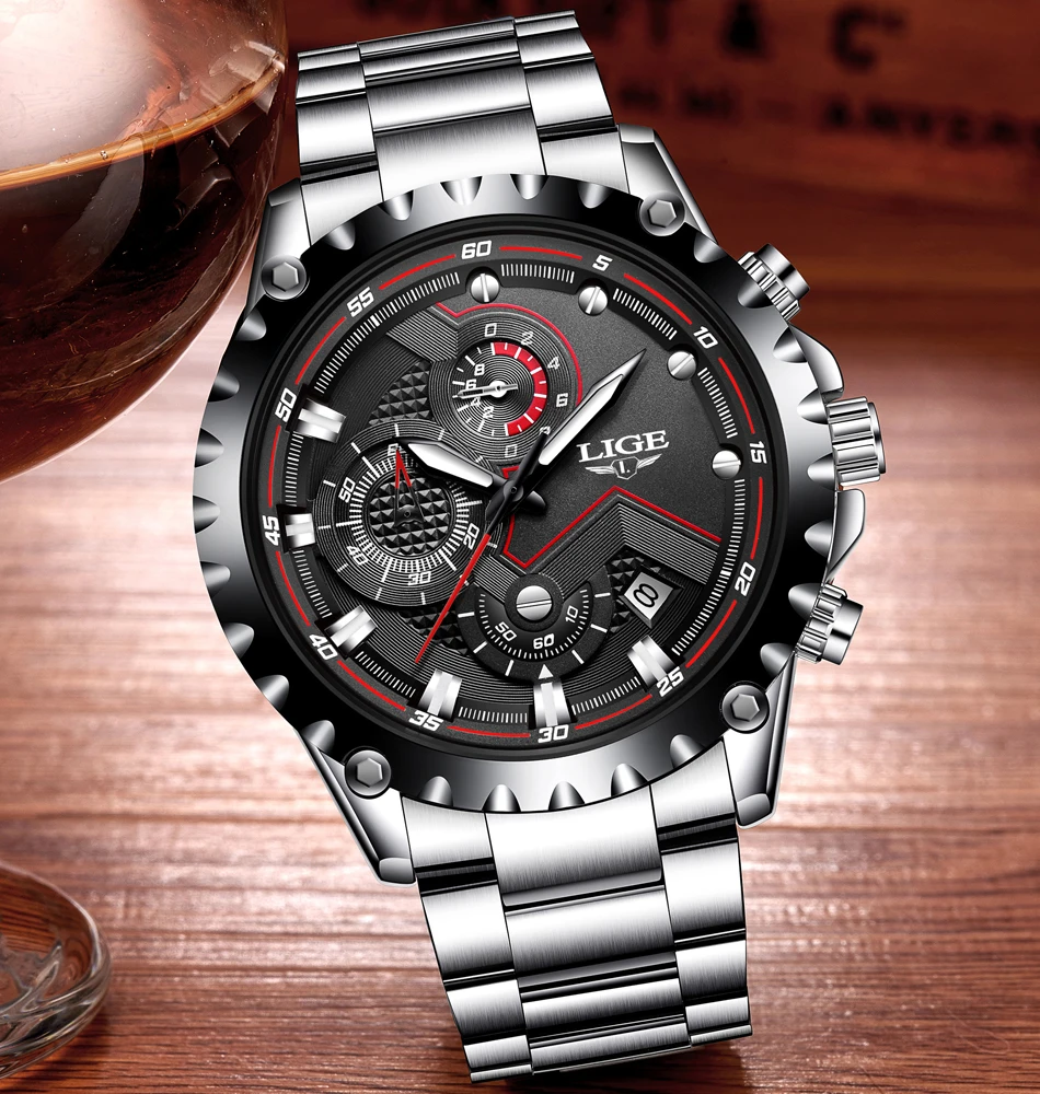 LIGE часы для мужчин s лучший бренд класса люкс нержавеющая сталь водонепроницаемые кварцевые часы мужские модные спортивные мужские часы Relogio Masculino