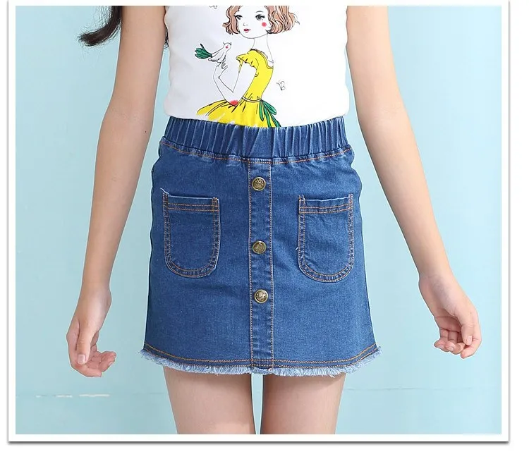 2-10 y summer 2019 children's skirt girls mini skirts fashion jeans denim skirt for girls clothing 6 8 10 years old On Sales (8)