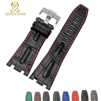 

Genuine leather bracelet mans Watchband Sports watch strap 28mm belt red blue high quality Watch accessories