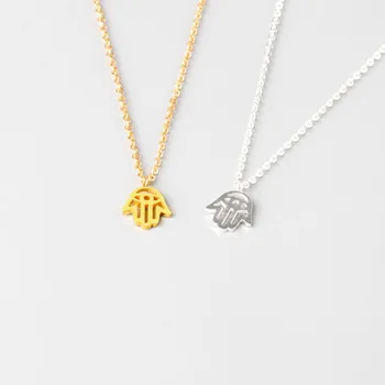 

Wholesale 10pcs/lot Vintage Jewelry Gold Color Evil Eye Choker Necklace Stainless Steel Chain Hamsa Hand Friendship Necklace