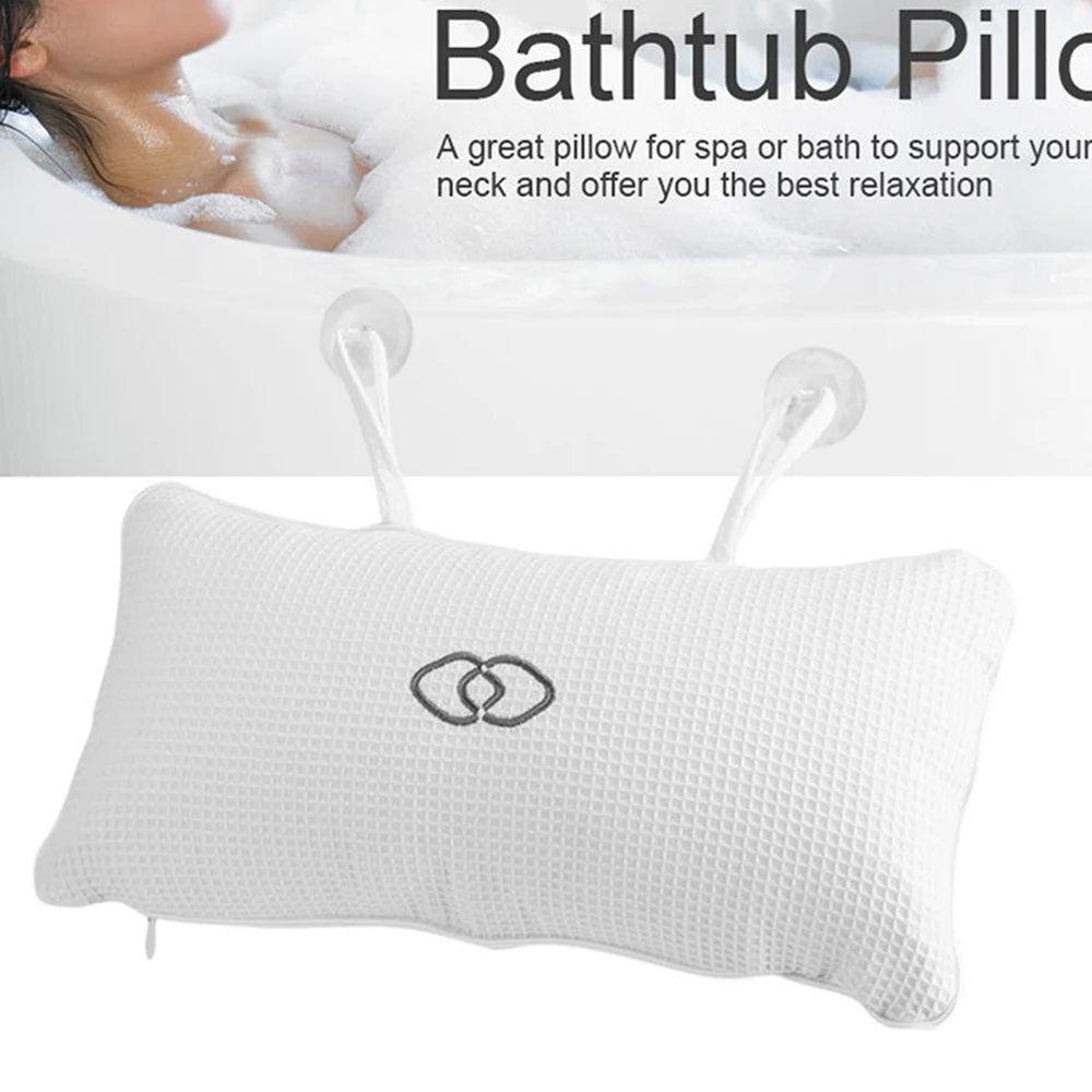 PVC Relaxing Spa Neck Back Cushion Bathtub Pillow Bath Cushion Head Neck Rest