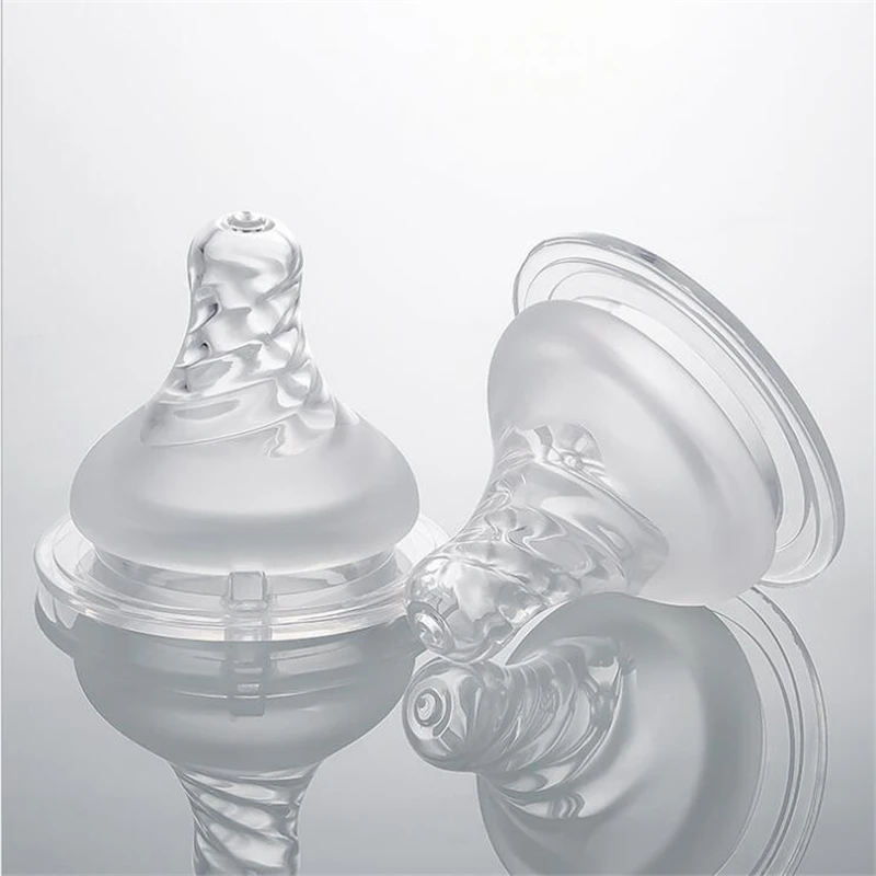 

Wide-caliber threaded nipples for safe feeding of newborn infants comfortable and soft silicone nipples
