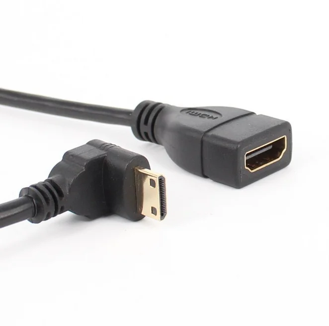 10 قطعة المزروعة 90 درجة أسفل بزاوية البسيطة HDMI الذكور إلى محول HDMI الإناث كابل