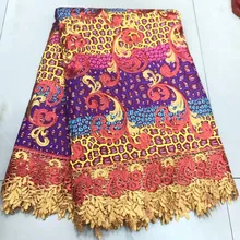 Высококачественная кружевная ткань Анкара воск кружевная ткань, африканская кружевная ткань, восковой шнур кружева для женщин Свадебное платье 070544