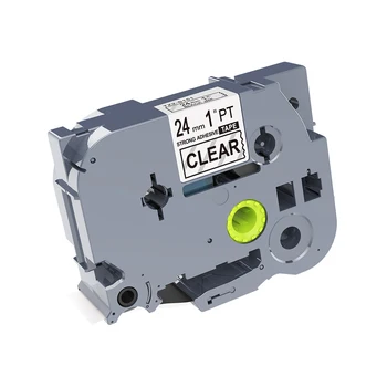 

1PCS 24mm Black On Clear TZS151 Tze-S151 tz S151 strong adhesive label tapes compatible for PT700 PT-E550WVP label printers