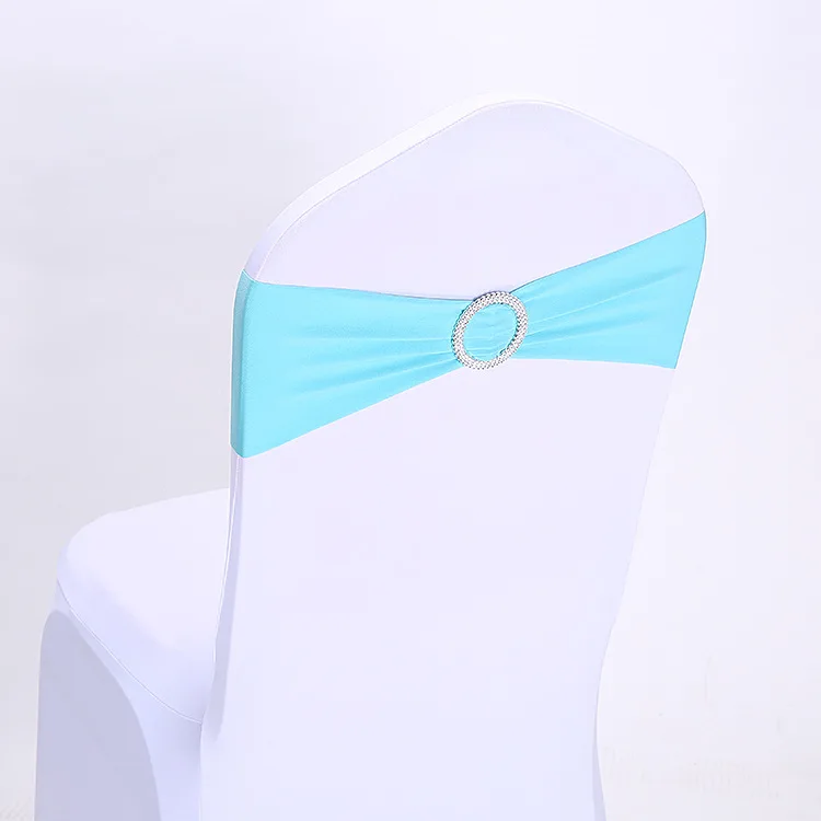 10 шт. свадебные чехлы на стулья эластичные ремни кольцо на спинку стула декоративный ремень - Цвет: sky blue