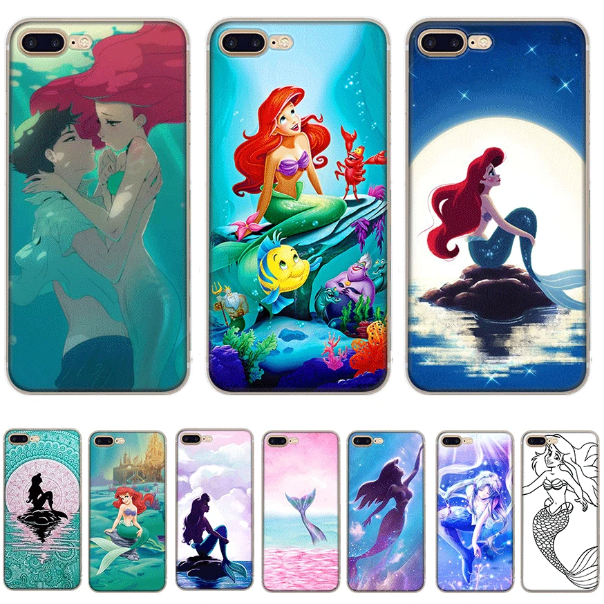 Desxz Ariel Little Mermaid De Case for iPhone 7 8 6 6s Plus 11 Pro X XR XS Max 5 5S SE Cover Bag |