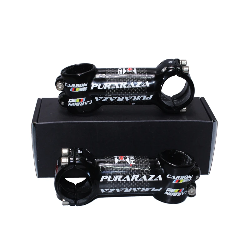 PuraRaza Carbon Handlebar Stem Road Bike 31.8mm Carbon Fiber+ Aluminum MTB Mountain Bicycle Stems 6 Degrees Cycling Parts (5)