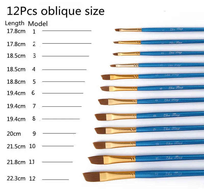 12 шт./компл. художник набор кистей для рисования Акриловая картина маслом акварель Краски ing Ремесло Искусство модель Краски Раскраска по номерам ручка щетки